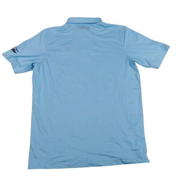 Straight Down Mens Blue Striped EMBROIDERED Golf Polo Shirt Bear Lake Small - Picture 8 of 8